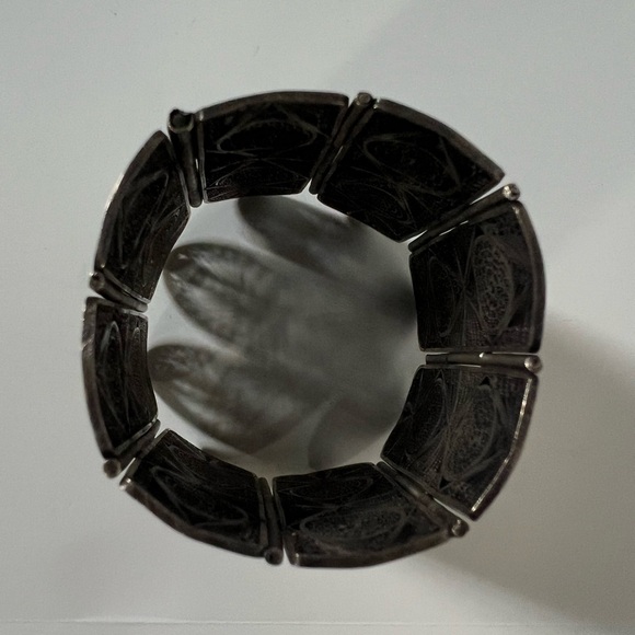 Vintage Egyptian Sterling Silver filigree bracelet - Picture 9 of 9